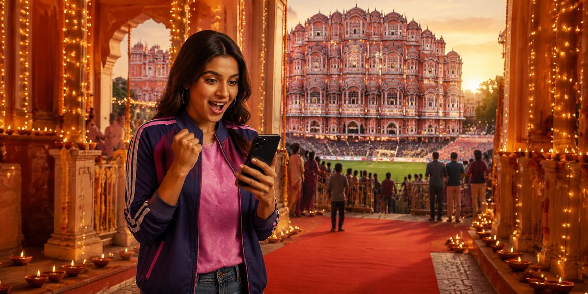 Cricket enthusiasts betting digitally in Jaipur during Diwali