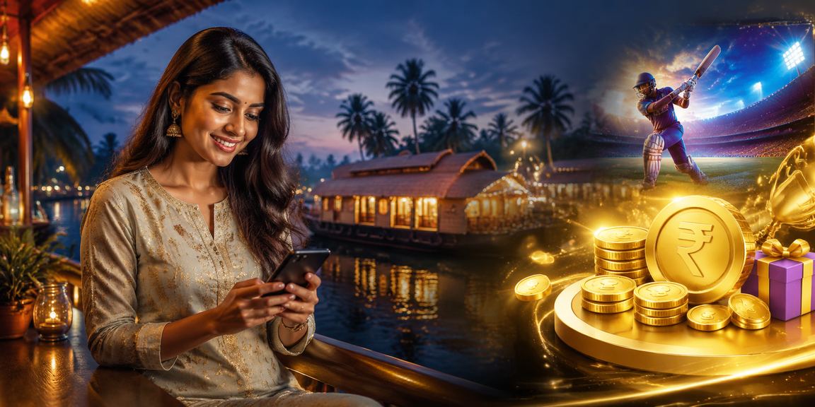 Kerala backwaters with cricket betting theme